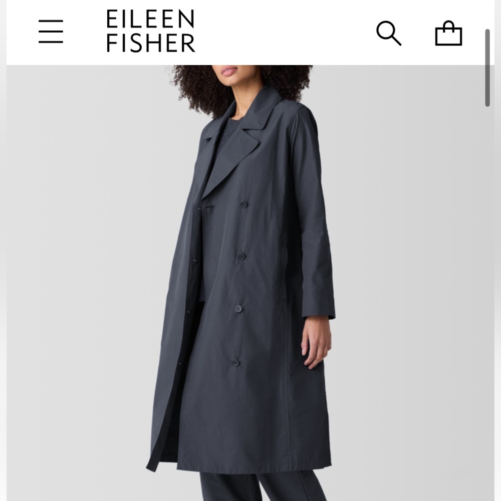Eileen Fisher Navy Trench Coat